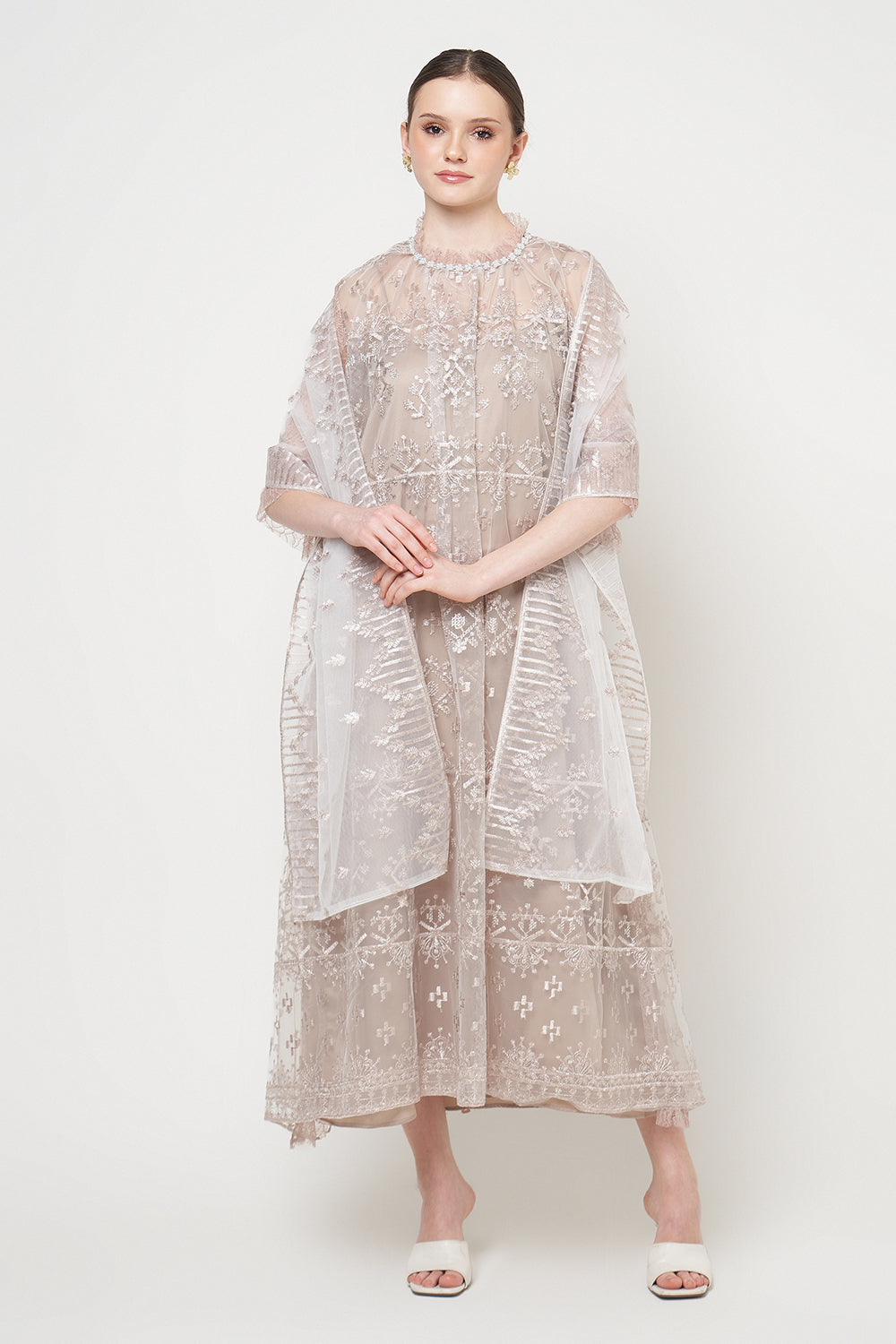 Anala Dress in Light Brown