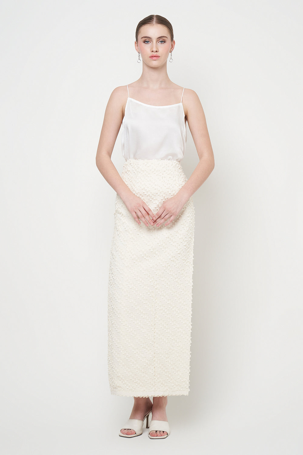 Tenun Wrap Skirt in Ivory