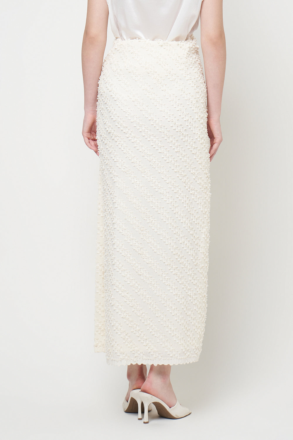 Tenun Wrap Skirt in Ivory