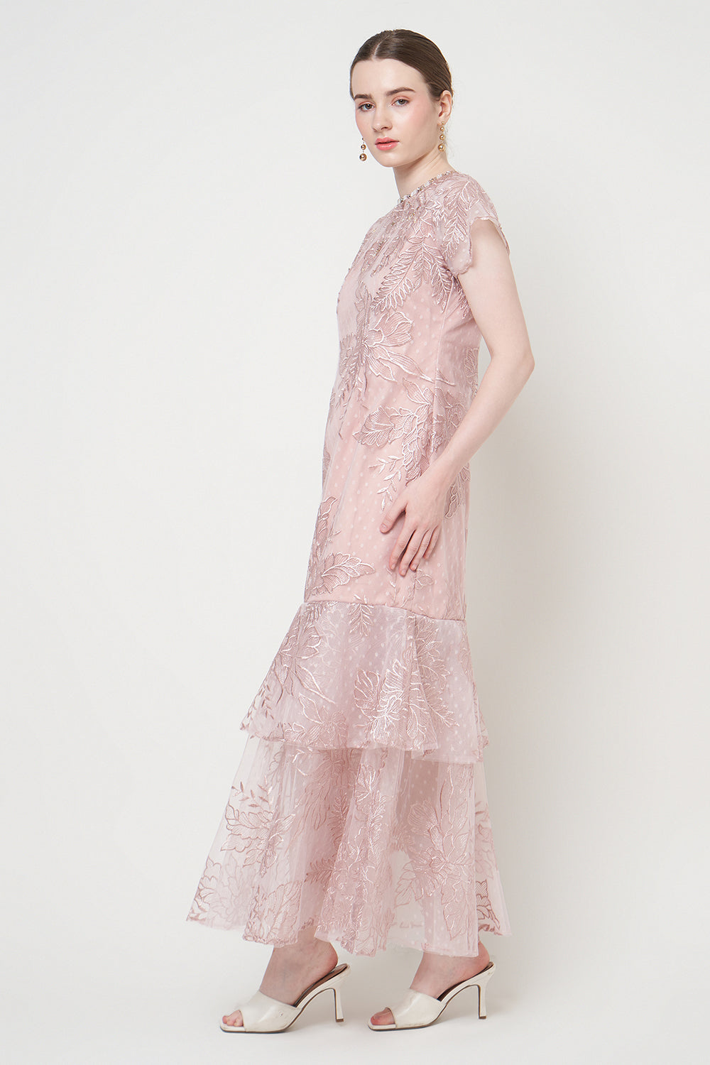 Erella Dress in Dusty Pink