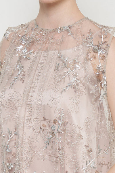 Eshal Dress in Nude Grey