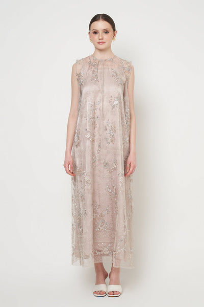 Eshal Dress in Nude Grey