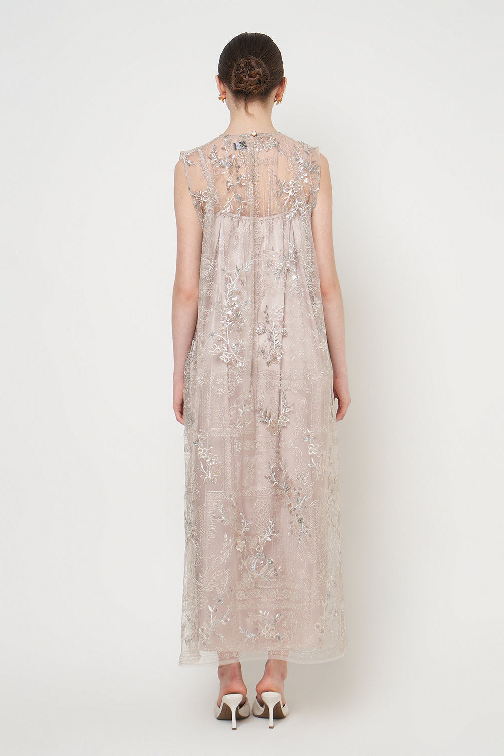 Eshal Dress in Nude Grey