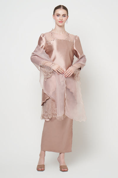Kiara Kurung Set in Nude