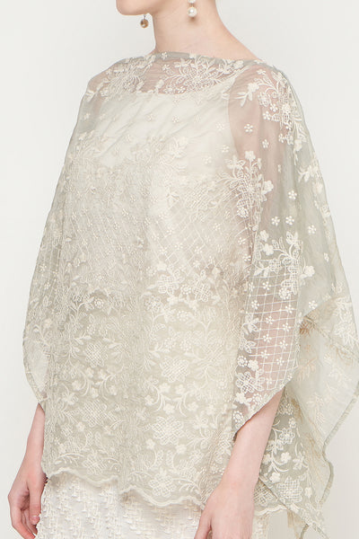 Noura Top in Ivory Sage