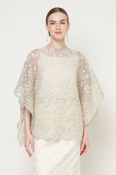 Noura Top in Ivory Sage