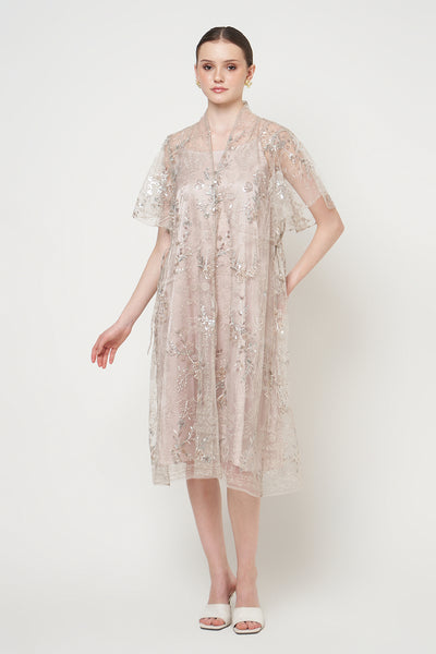 Alessia Dress in Nude Grey