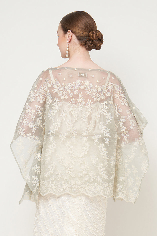Noura Top in Ivory Sage