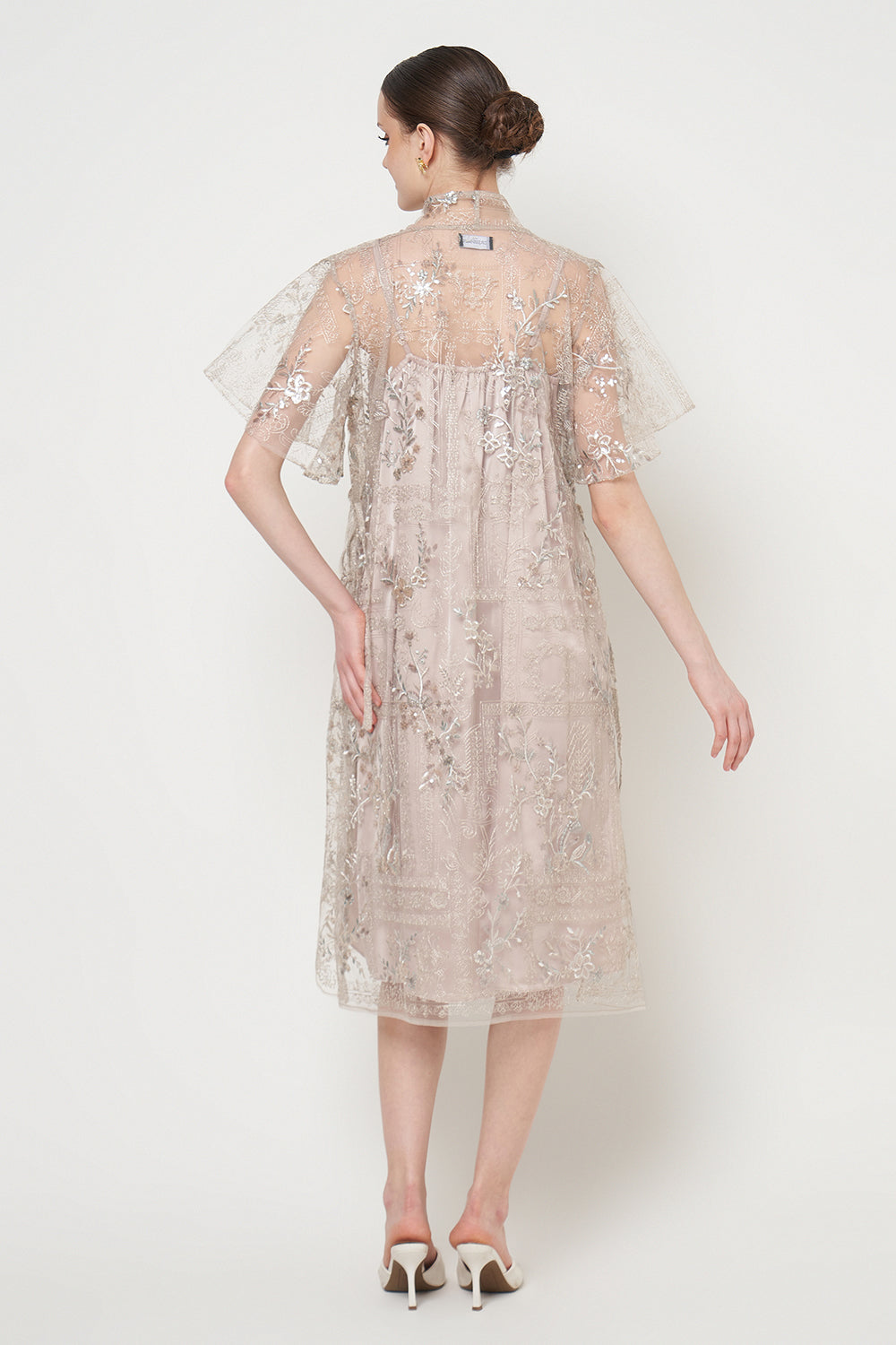 Alessia Dress in Nude Grey