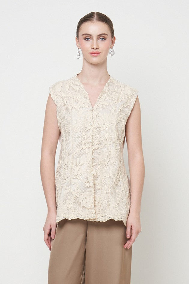Ravel Top in Bone