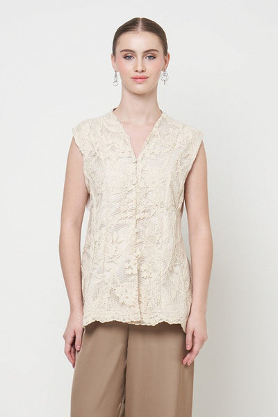 Ravel Top in Bone