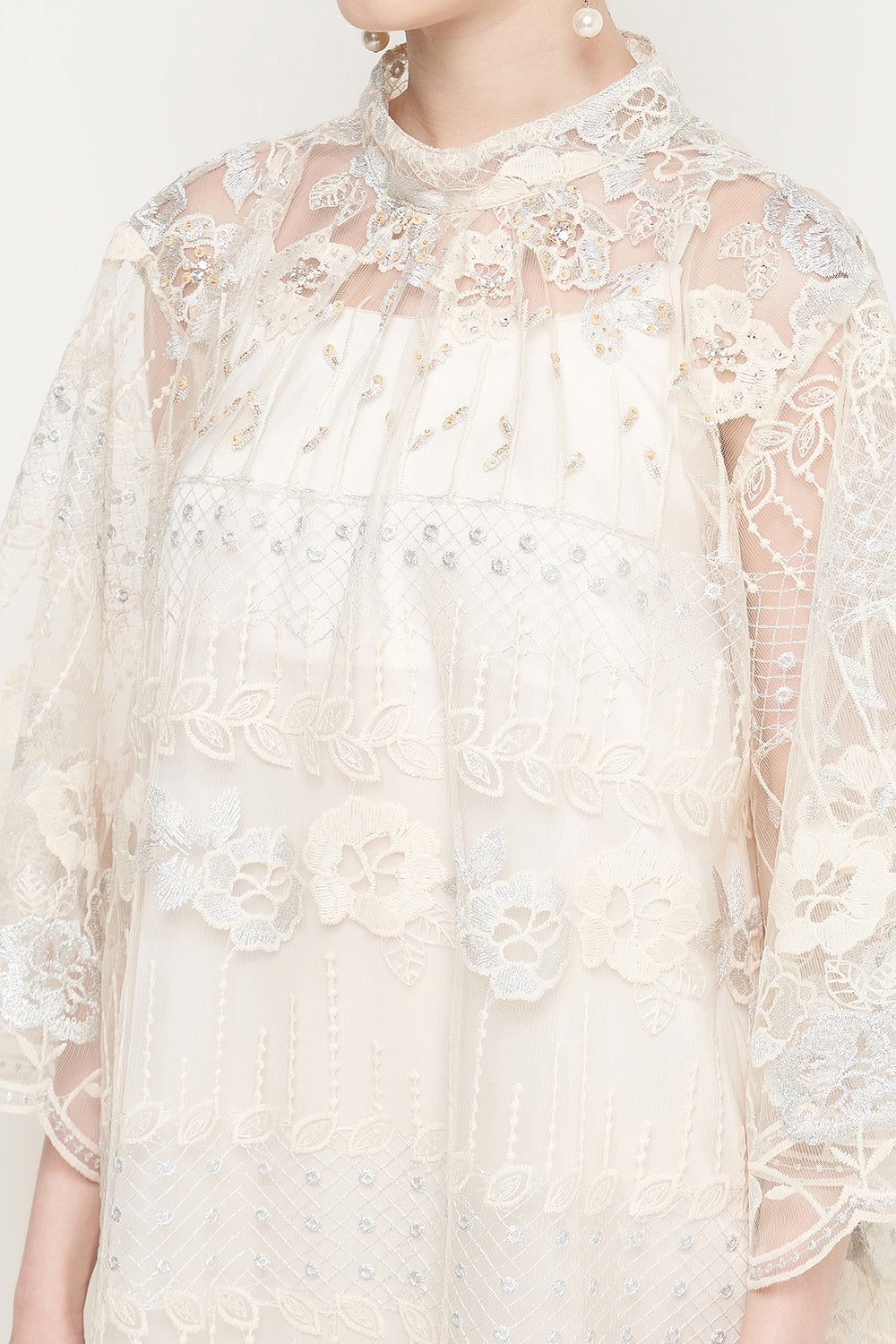 Mayasha Dress in Ivory Silver