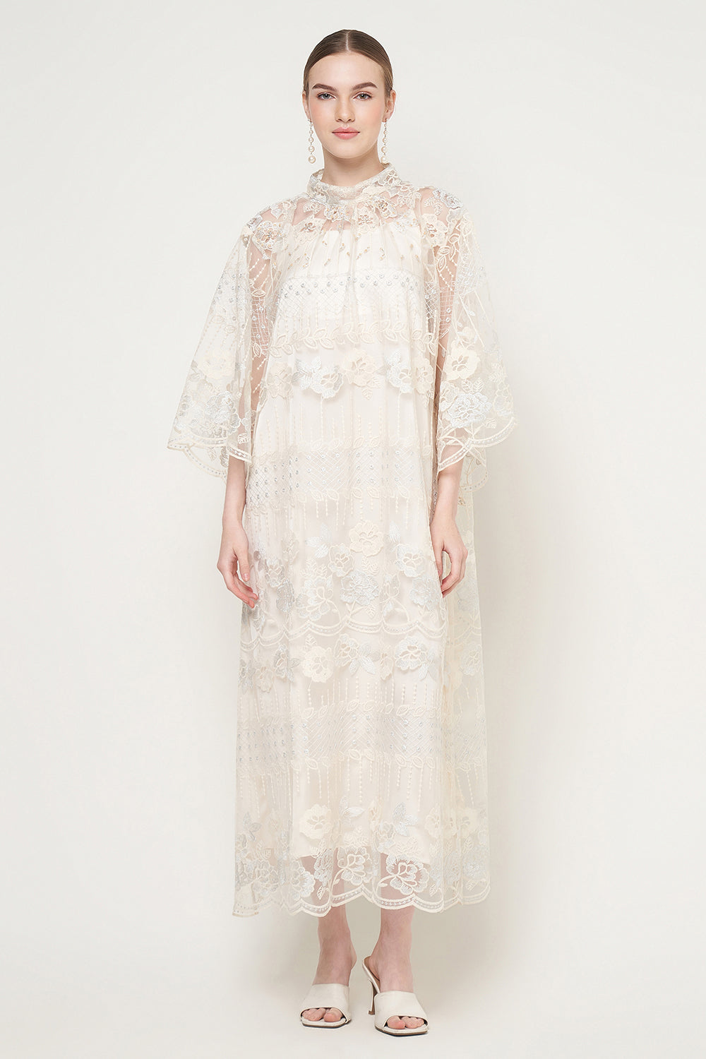 Mayasha Dress in Ivory Silver