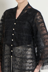 Dandelion Kebaya Top in Black