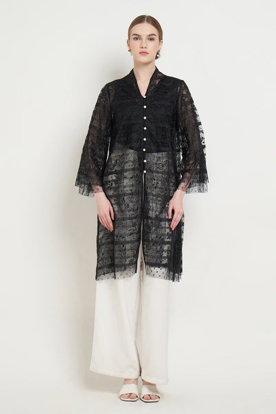 Dandelion Kebaya Top in Black