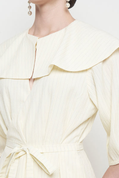 Moire Wrap Dress in Yellow