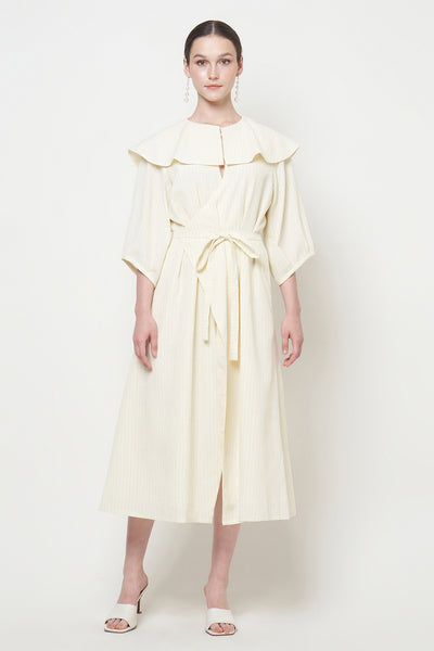 Moire Wrap Dress in Yellow