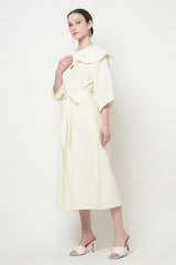 Moire Wrap Dress in Yellow