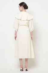 Moire Wrap Dress in Yellow