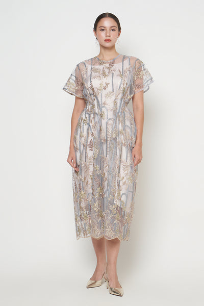 Gyna Dress in Blue Grey