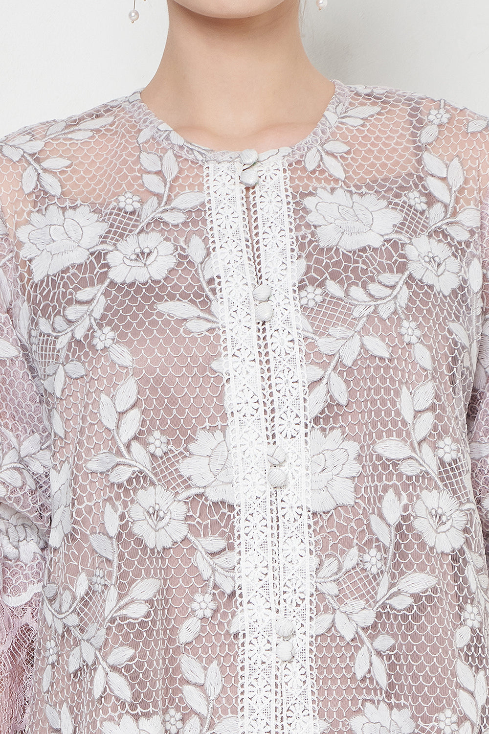 Maura Dress in White Mauve