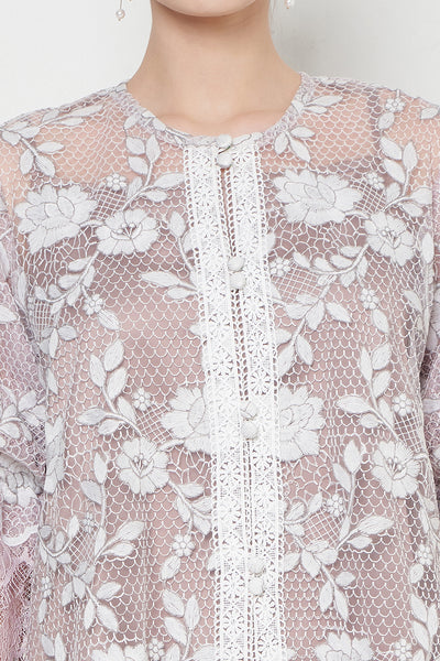 Maura Dress in White Mauve