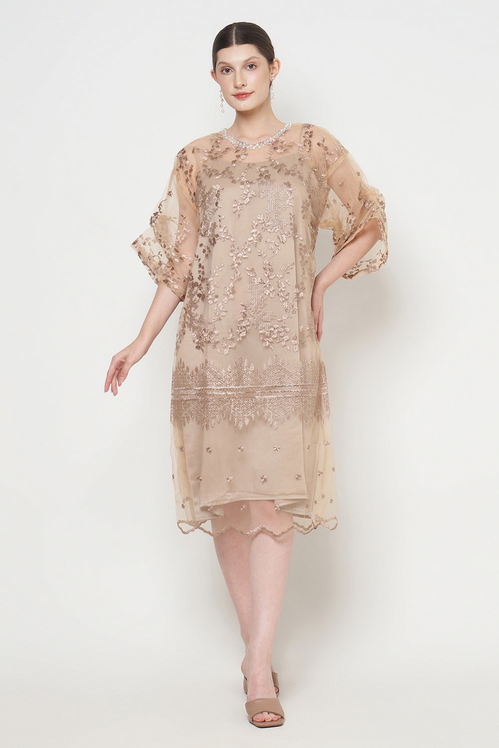 Ghania Dress in Brown