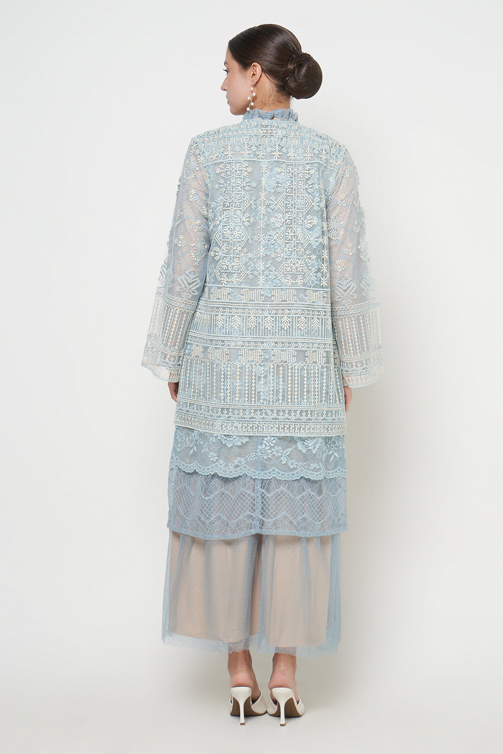 Aruna Lace Dress in Sky Blue