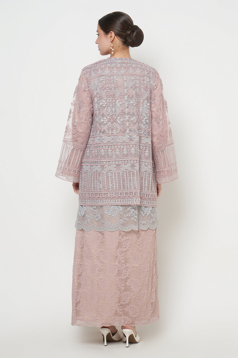 Aruna Lace Dress in Dusty Pink