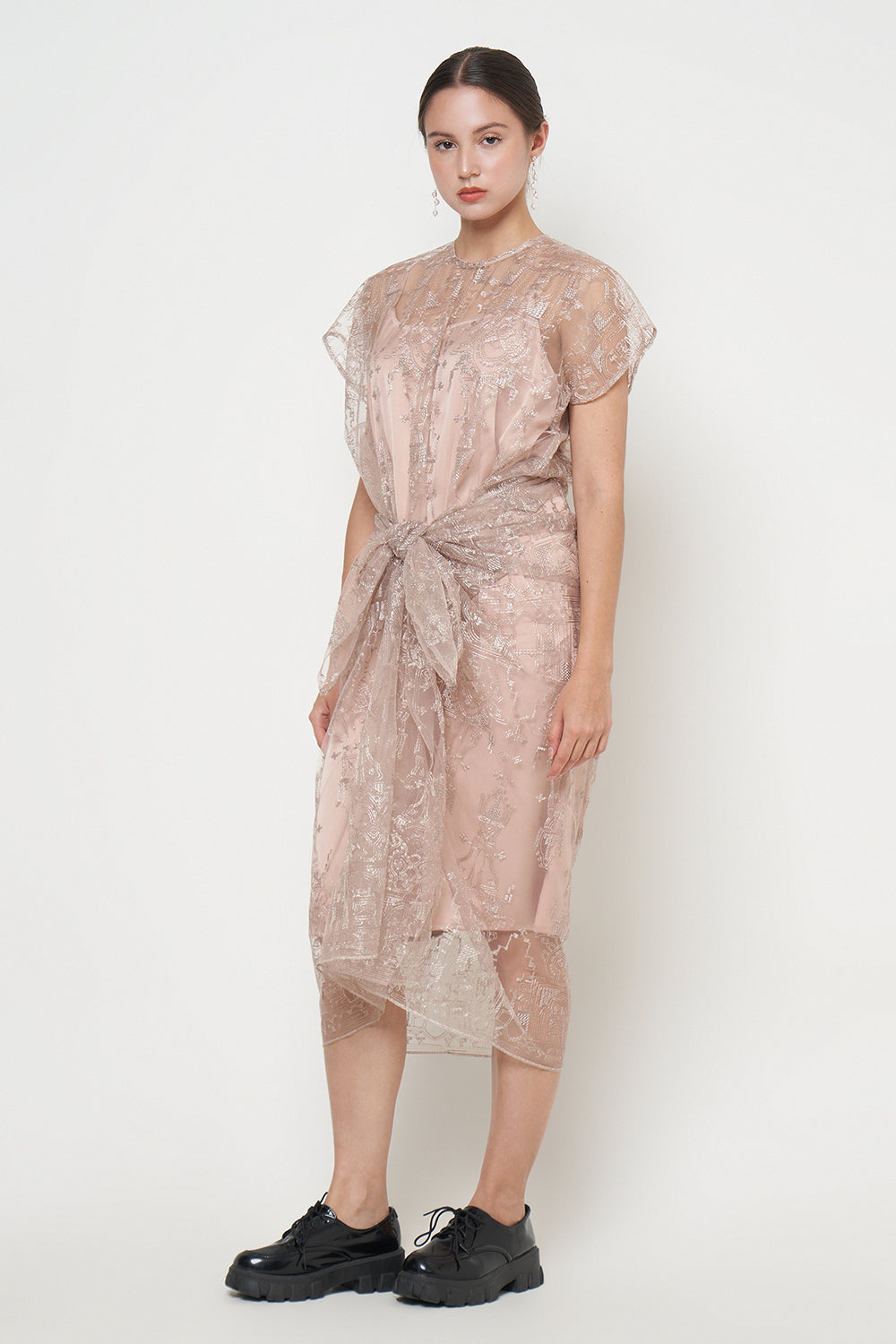 Isyana Dress in Nude Cream