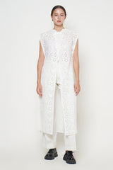 Aleena Long Outer in White