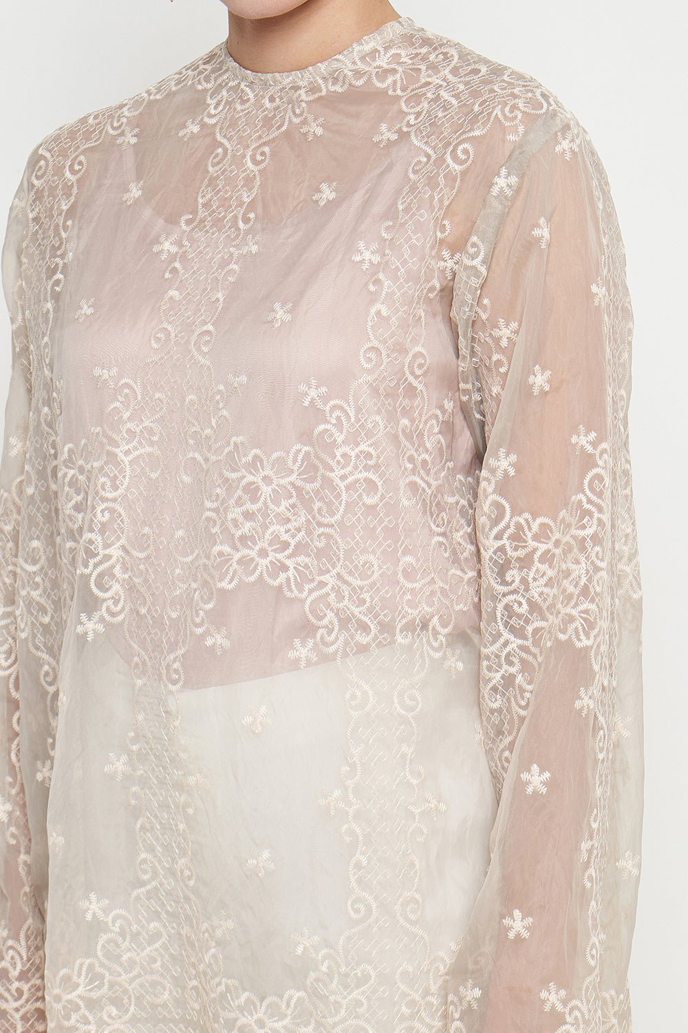 Gia Long Tunic Top in Nude Olive