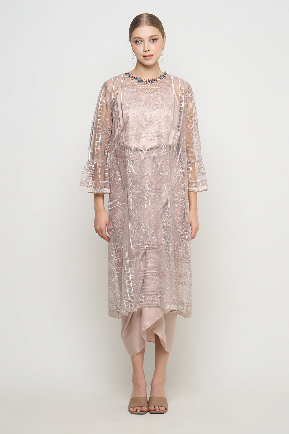 Ashwave Dress in Nude Grey