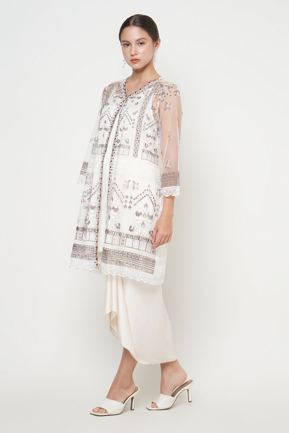 Peony Tunic Dress in White