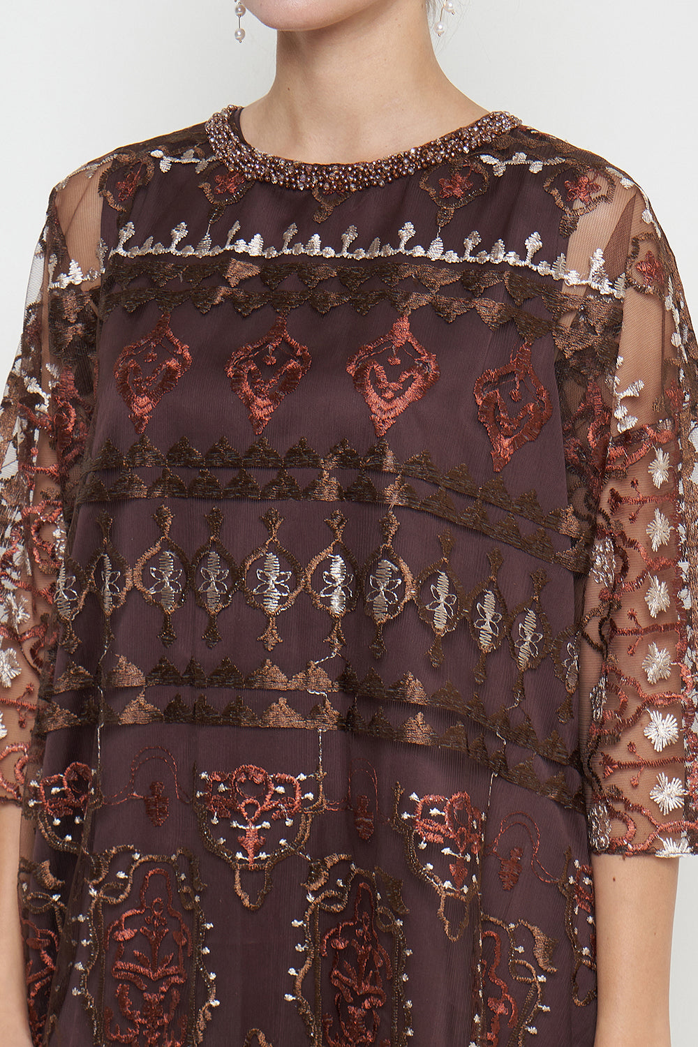 Suchi Tunic Dress in Mahogany