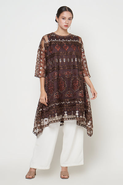 Suchi Tunic Dress in Mahogany