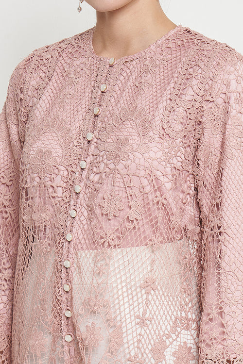 Lune Long Outer Top in Peach