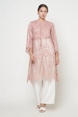 Lune Long Outer Top in Peach