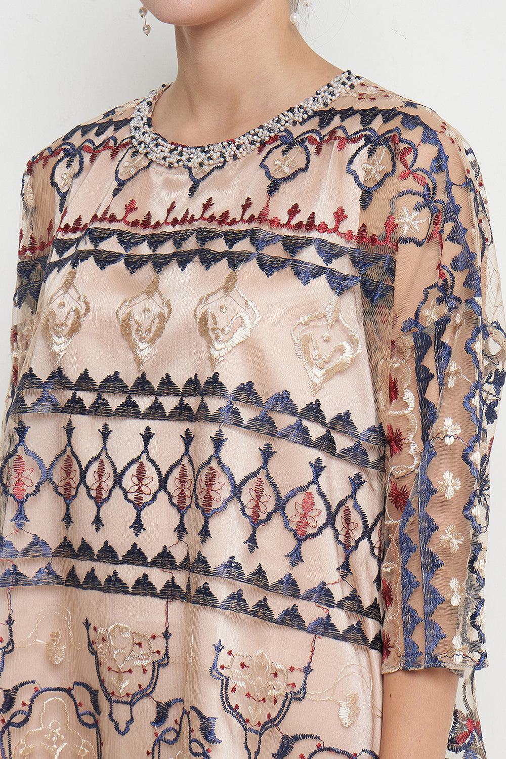 Suchi Tunic Dress in Nude Gold