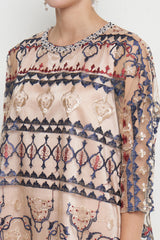 Suchi Tunic Dress in Nude Gold