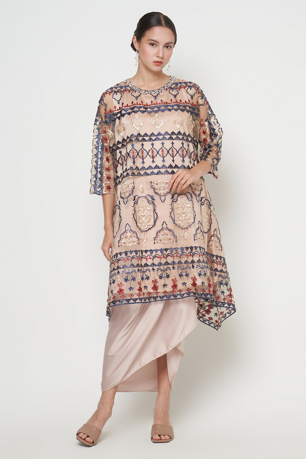Suchi Tunic Dress in Nude Gold