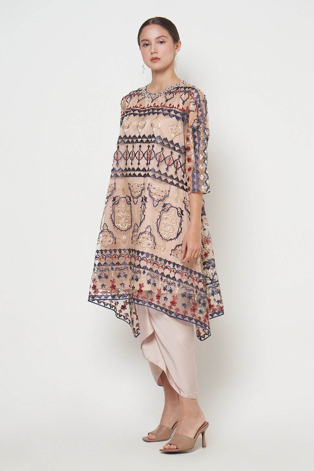 Suchi Tunic Dress in Nude Gold