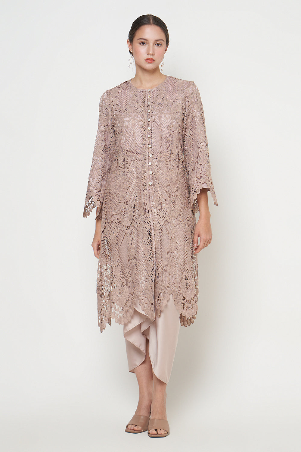 Lune Long Outer Top in Mocca