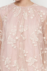 Kirana Cape Dress in Pink Blush