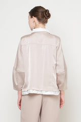 Gamita Jacket Top in Etoupe White
