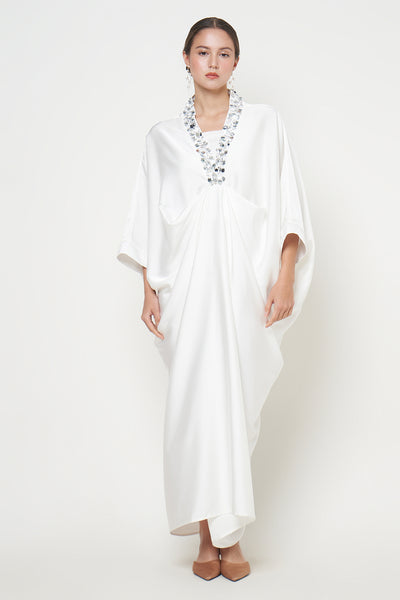 Hania Kaftan Dress in White