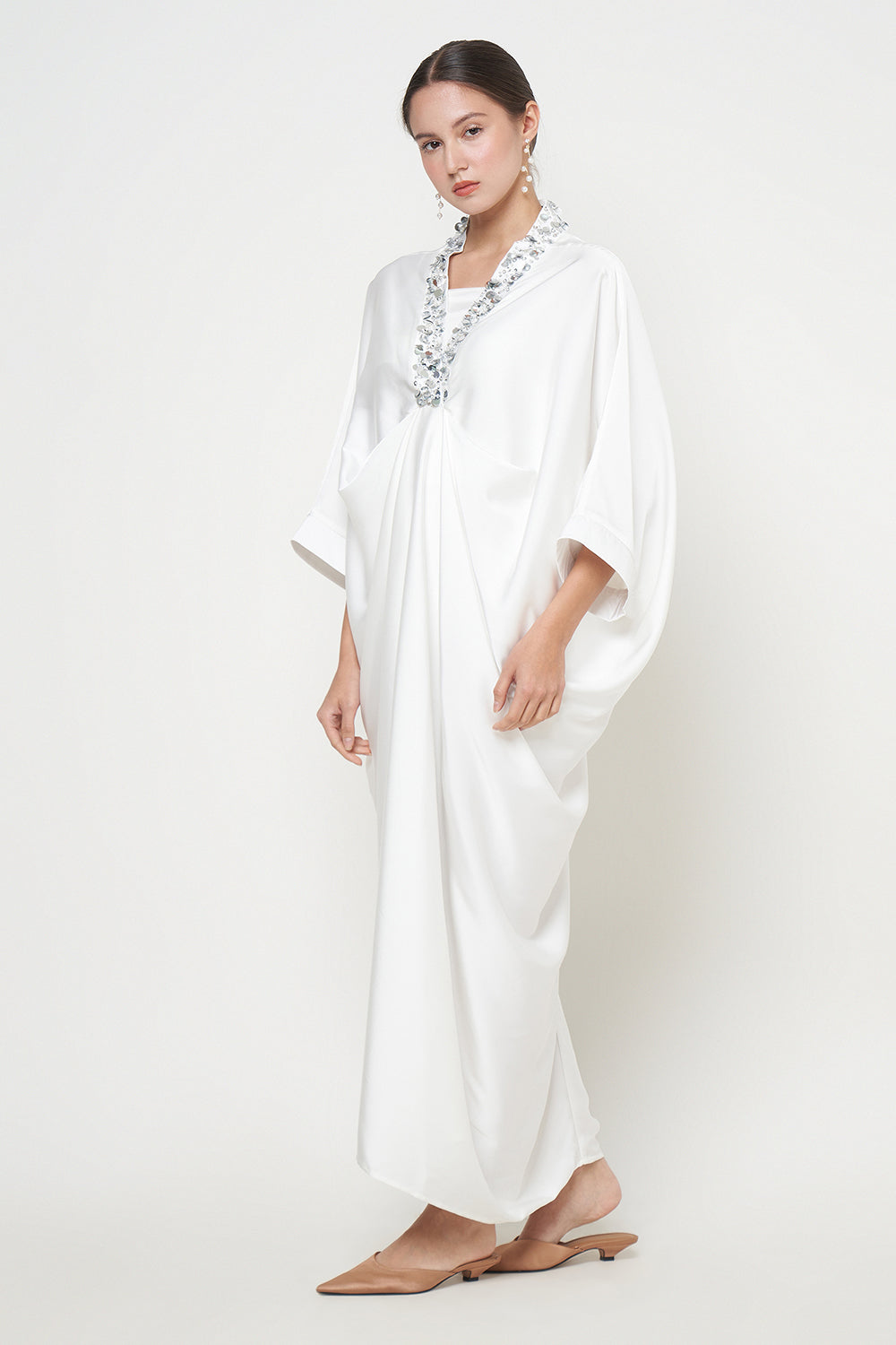 Hania Kaftan Dress in White