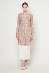 Cala Lilly Long Kebaya Top in Beige