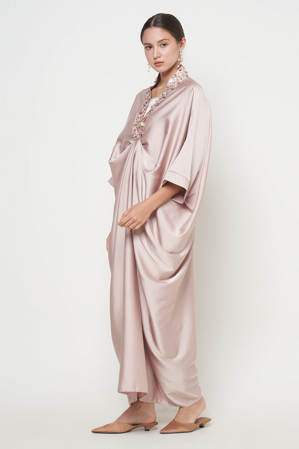 Hania Kaftan Dress in Nude
