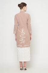 Cala Lilly Long Kebaya Top in Beige
